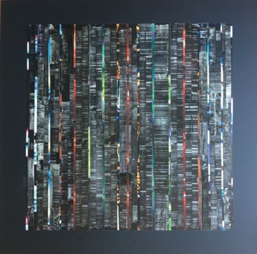 Collages intitulée "Vibrations 1" par Mkl Par Marika Lardé, Œuvre d'art originale, Collages Monté sur Carton