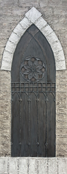 绘画 标题为“Skinny Window” 由Mk Long, 原创艺术品, 丙烯 安装在木质担架架上