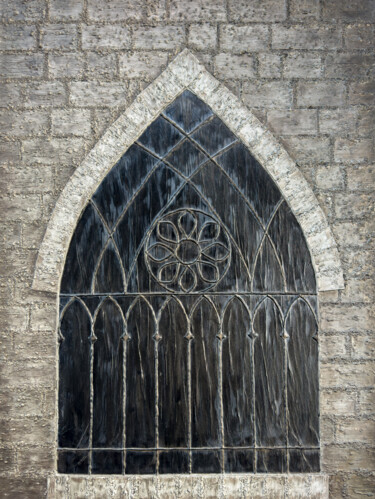 Pintura intitulada "Gothic Window" por Mk Long, Obras de arte originais, Acrílico