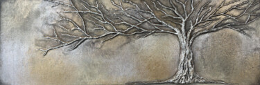 Painting titled "The Oak" by Mk Long, Original Artwork, Acrylic Mounted on Wood Stretcher frame