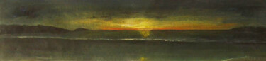Painting titled "Crépuscule" by Martine Lecouvreux, Original Artwork, Oil