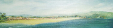 Schilderij getiteld "Chacala playa" door Martine Lecouvreux, Origineel Kunstwerk, Olie