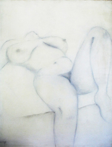 Peinture intitulée "nu blanc allongé" par Martine Lecouvreux, Œuvre d'art originale, Huile