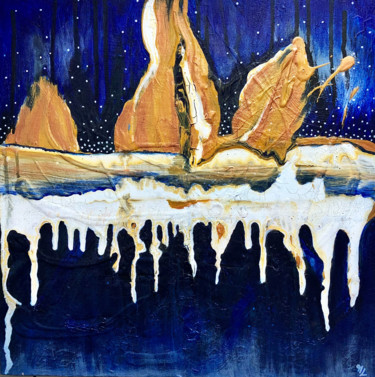 Peinture intitulée "Eclats de nuit" par Mlefevre, Œuvre d'art originale, Acrylique Monté sur Châssis en bois