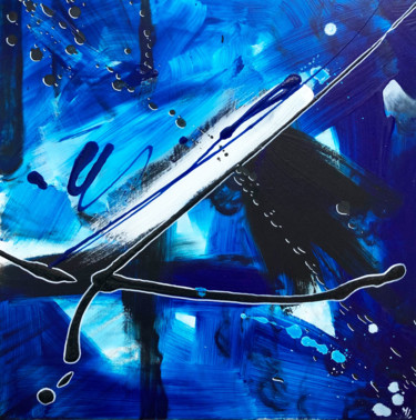 绘画 标题为“L'ombre bleue” 由Mlefevre, 原创艺术品, 丙烯 安装在木质担架架上