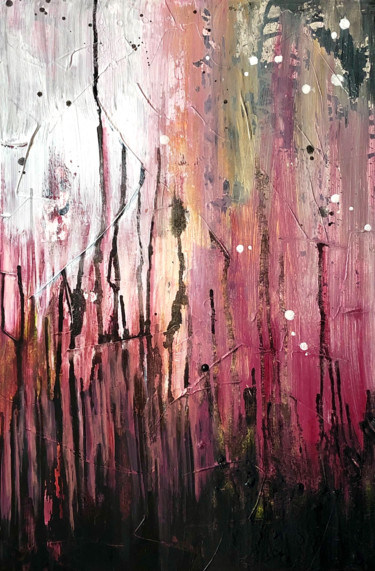 Peinture intitulée "Pink ascension" par Mlefevre, Œuvre d'art originale, Acrylique Monté sur Châssis en bois