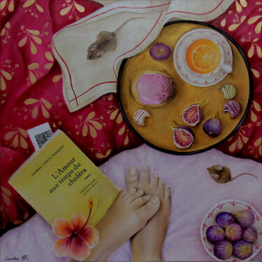 Картина под названием "La 3ème dose" - Mlle Saeki, Подлинное произведение искусства, Масло