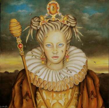 Painting titled "Anthropocène" by Mlle Saeki, Original Artwork, Oil