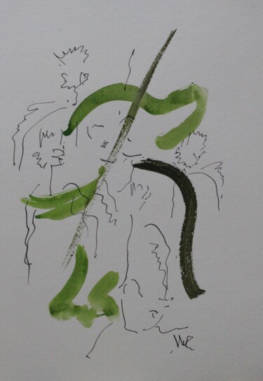 Malerei mit dem Titel "FIGHT" von Mariesa Ciullo, Original-Kunstwerk, Aquarell Auf Holzplatte montiert