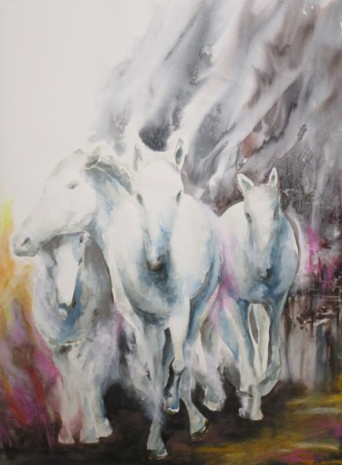 Painting titled "Freedom" by Maria Lurdes Couto, Original Artwork, Watercolor