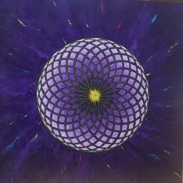 Painting titled "Torus Galactique" by Malgorzata Sujka, Original Artwork, Oil Mounted on Wood Stretcher frame