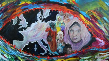 Painting titled "Exodus" by Margarita Makarova, Original Artwork, Oil