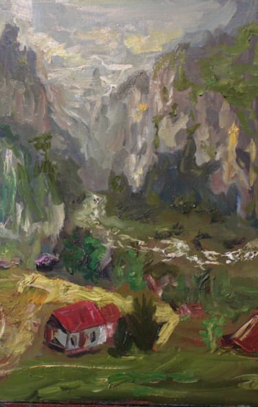 Painting titled "Landscape" by Margarita Makarova, Original Artwork, Oil