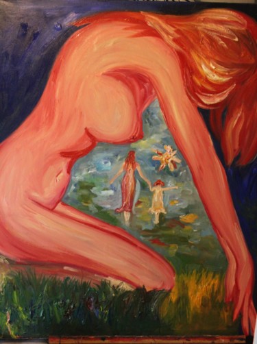 Painting titled "Память" by Margarita Makarova, Original Artwork, Oil