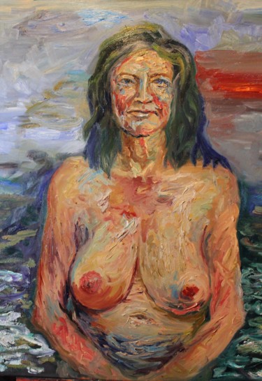 Painting titled "Закат" by Margarita Makarova, Original Artwork, Oil