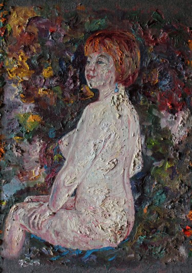 Peinture intitulée "Обнаженная" par Margarita Makarova, Œuvre d'art originale, Huile