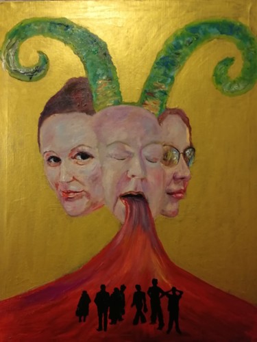 Pittura intitolato "Devil" da Margarita Makarova, Opera d'arte originale, Olio