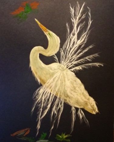 Painting titled "bird" by Margarita Makarova, Original Artwork, Gouache