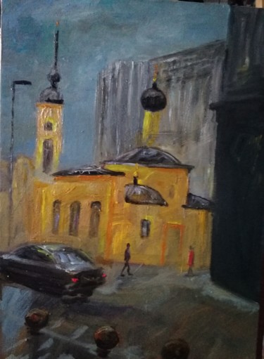 Painting titled "Москва" by Margarita Makarova, Original Artwork, Oil