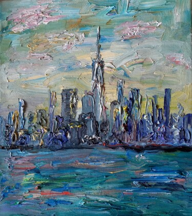 Schilderij getiteld "NY. Oil on canvas.…" door Margarita Makarova, Origineel Kunstwerk, Olie