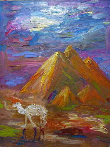 Pittura intitolato "#Egypt #oiloncanvas…" da Margarita Makarova, Opera d'arte originale, Olio
