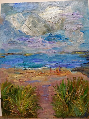Pittura intitolato "#sea #oiloncanvas 4…" da Margarita Makarova, Opera d'arte originale, Olio