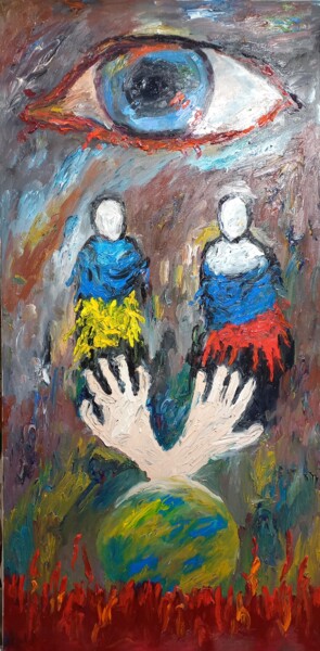 Картина под названием "Ukraina-Russia-war" - Margarita Makarova, Подлинное произведение искусства, Масло
