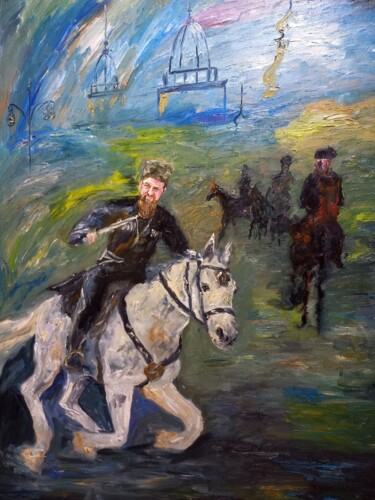 「Взятие Киева」というタイトルの絵画 Margarita Makarovaによって, オリジナルのアートワーク, オイル