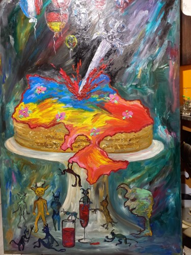 "Ukraine/ Cake" başlıklı Tablo Margarita Makarova tarafından, Orijinal sanat, Petrol