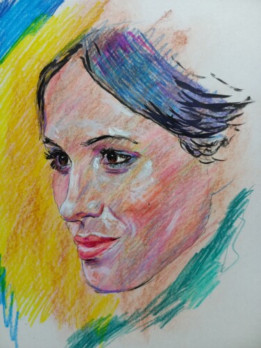 Drawing titled "Меган Маркл" by Margarita Makarova, Original Artwork, Pencil