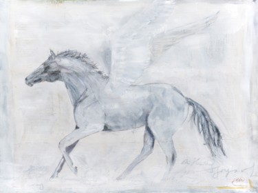 Painting titled "Winged Horse (Pegas…" by Marina Marinopoulos, Original Artwork, Graphite