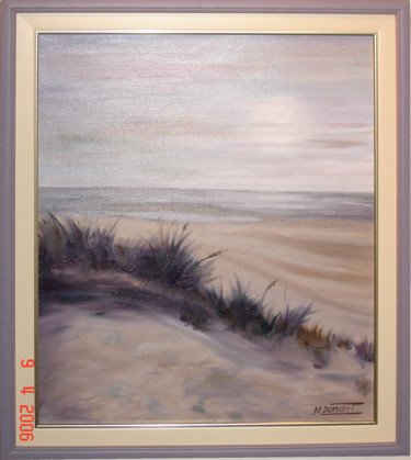 Painting titled "Impression de calme" by Marie-Mathilde Dumont, Original Artwork, Oil Mounted on Wood Stretcher frame