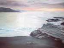 Malerei mit dem Titel "Playa de Fuertevent…" von M.Mejias, Original-Kunstwerk