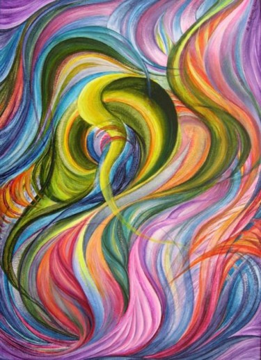 Картина под названием "Revival 1" - Maya Bukhin, Подлинное произведение искусства, Масло