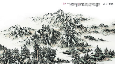 绘画 标题为“林壑山色 范建春国画山水作品” 由漠墨园 Fan, 原创艺术品, 墨