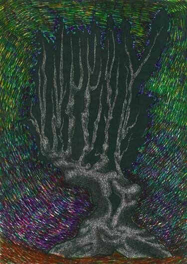 "A black tree agains…" başlıklı Resim Mmy Rising Sun tarafından, Orijinal sanat, Işaretleyici