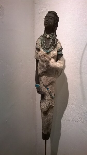 Sculpture intitulée "indienne" par Mo, Œuvre d'art originale, Céramique
