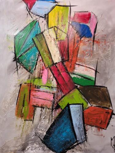 Malerei mit dem Titel "Cube" von Moa, Original-Kunstwerk, Acryl