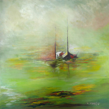 Malerei mit dem Titel "Irish Mist" von Moayed Shlemon, Original-Kunstwerk, Acryl