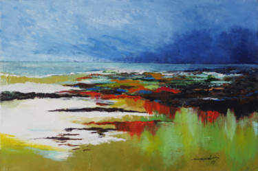 Malerei mit dem Titel "colors-on-the-water" von Moayed Shlemon, Original-Kunstwerk, Acryl
