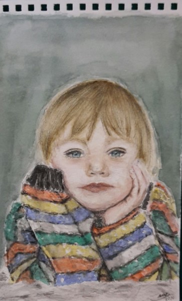 Painting titled "Baby" by Fairytale.My98, Original Artwork, Watercolor