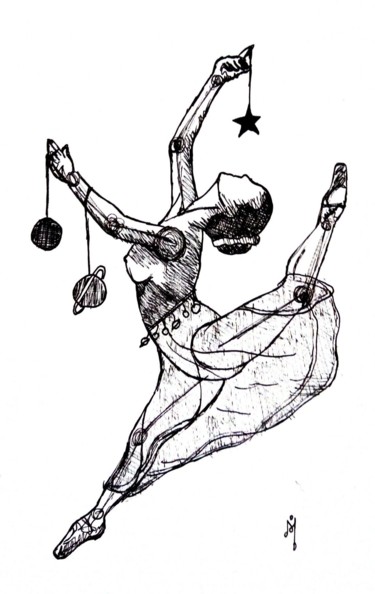 Dessin intitulée "Bailarina" par Mochileiro, Œuvre d'art originale