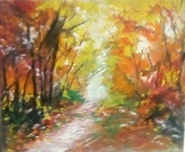 Painting titled "Forest songs" by Mociart, Original Artwork, Oil