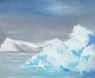 Schilderij getiteld "Cold ice" door Mociart, Origineel Kunstwerk, Olie