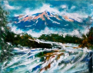 Картина под названием "Wild river" - Mociart, Подлинное произведение искусства, Акрил