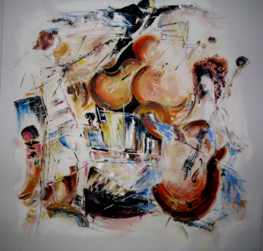 Peinture intitulée "Musique 02" par Mockye, Œuvre d'art originale, Huile