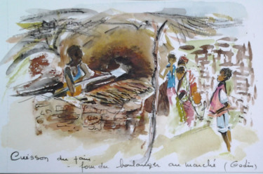 Dessin intitulée "Burkina-004" par Mockye, Œuvre d'art originale, Encre