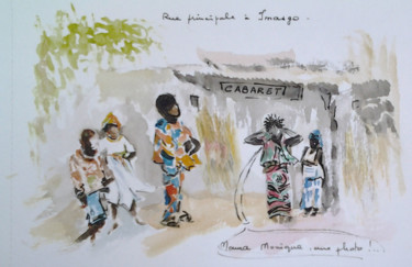 Dessin intitulée "Burkina-005" par Mockye, Œuvre d'art originale, Encre