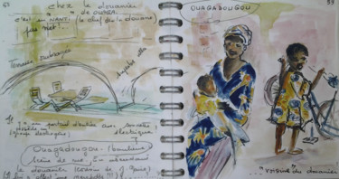 Dessin intitulée "Car-Burkina-046" par Mockye, Œuvre d'art originale, Encre