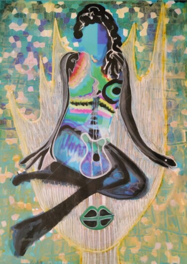 Картина под названием "Tree face" - Modern Art, Подлинное произведение искусства, Акрил